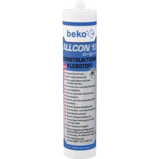 BEKO Allcon 10® Konstruktionskleber - Beige - EN 204: D4 - 310 ml | Aluminiumkleber